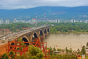 Красноярск. Мост через Енисей - вид с 10-рублевой купюры